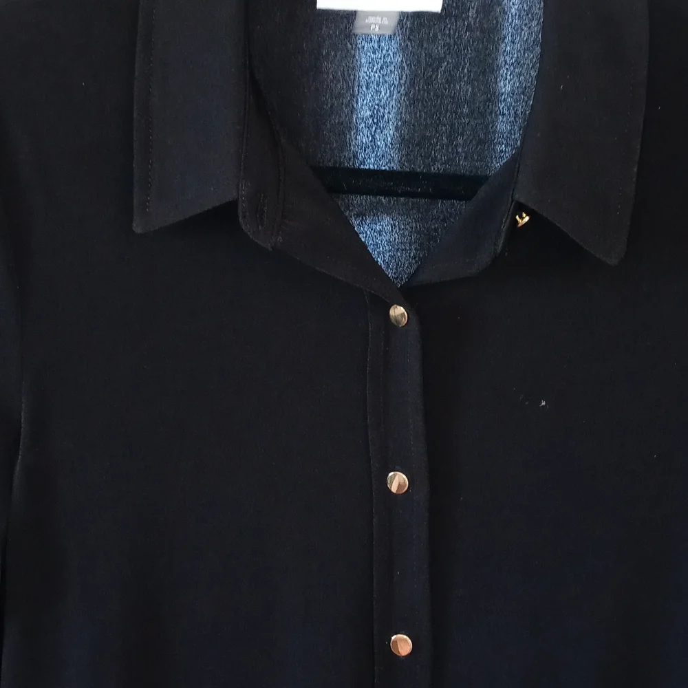 Calvin Klein Black Button down collard shirt Size PS - Picture 4 of 8